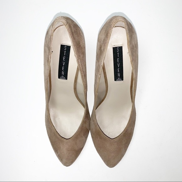 STEVEN BY STEVE MADDEN Taupe Suede Heels 9.5 - Picture 2 of 8